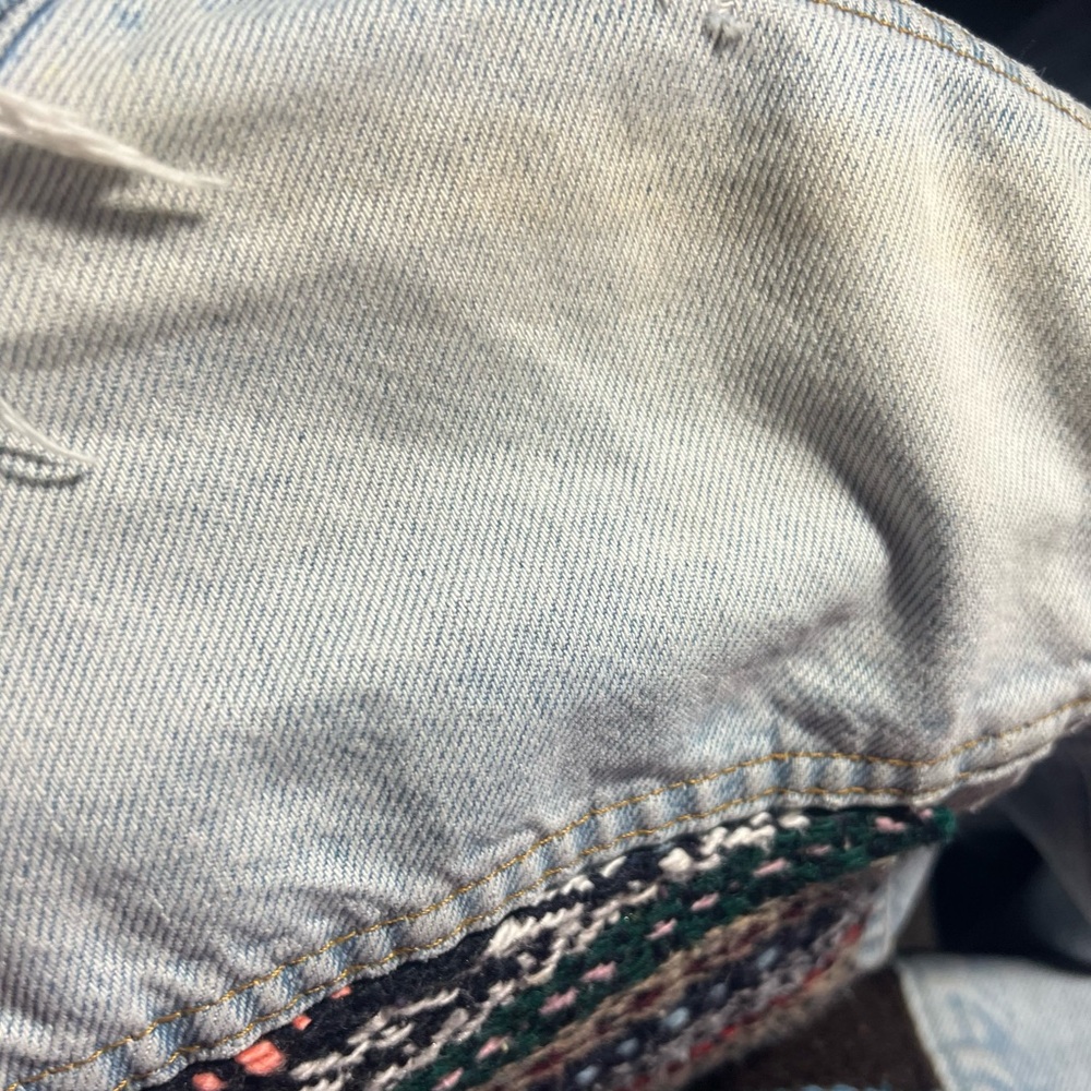 Levi's Multicolor Patchwork Jean Jacket L - image 7